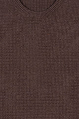 Brown Round Neck Men's Sweater