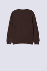 Brown Round Neck Men's Sweater