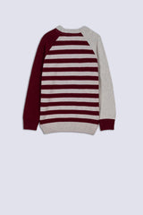 Maroon Striped Boy's Sweater