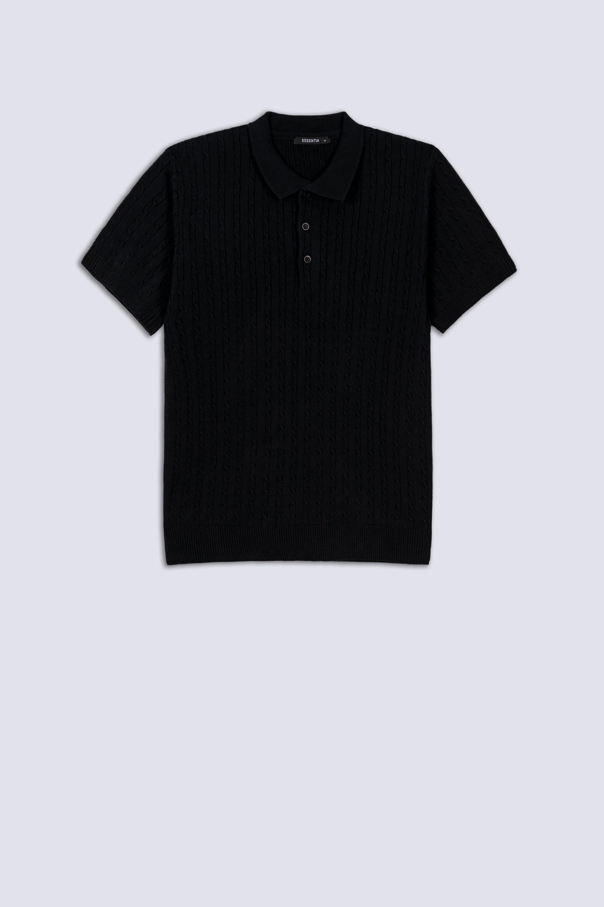 Black Men's Knit Polo Shirt