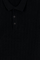 Black Men's Knit Polo Shirt