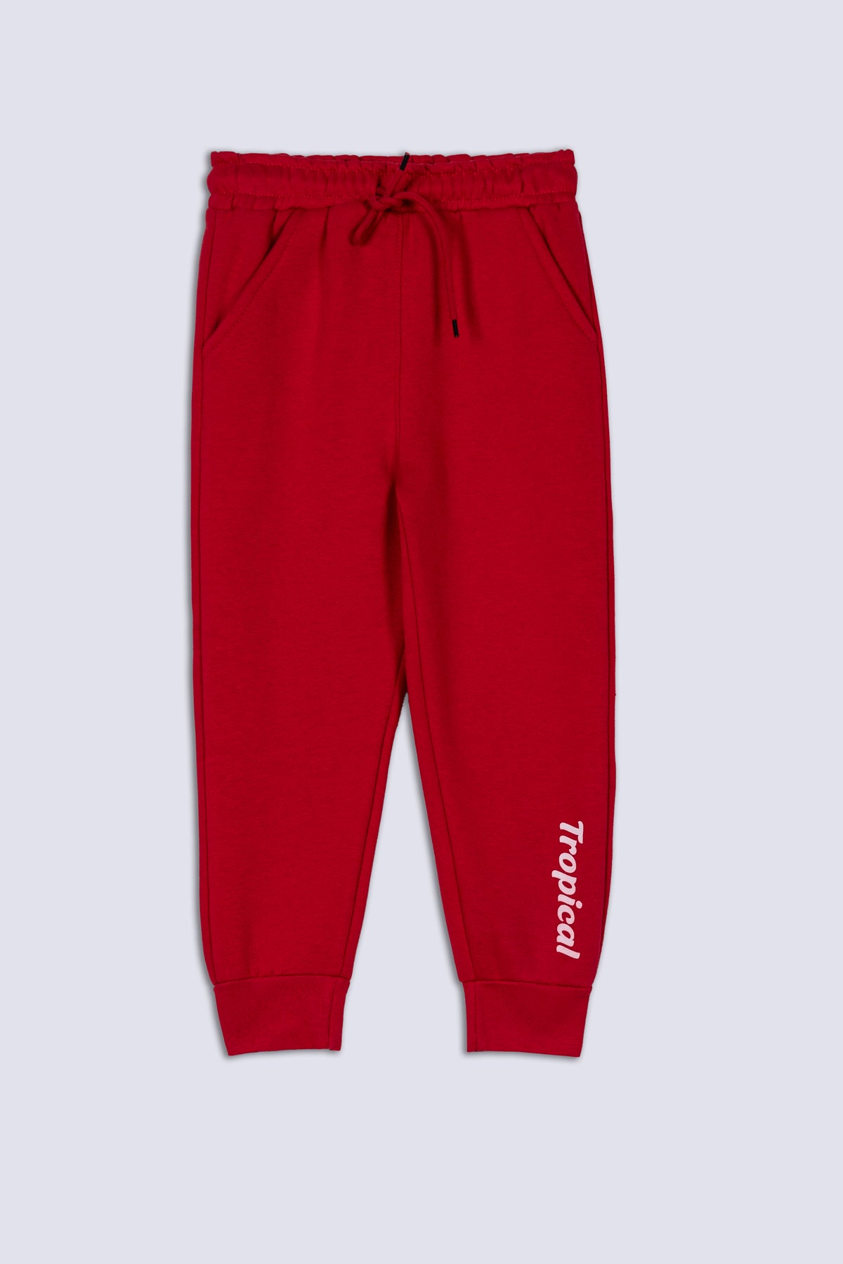 Red Tropical Girl's Fleece Trouser