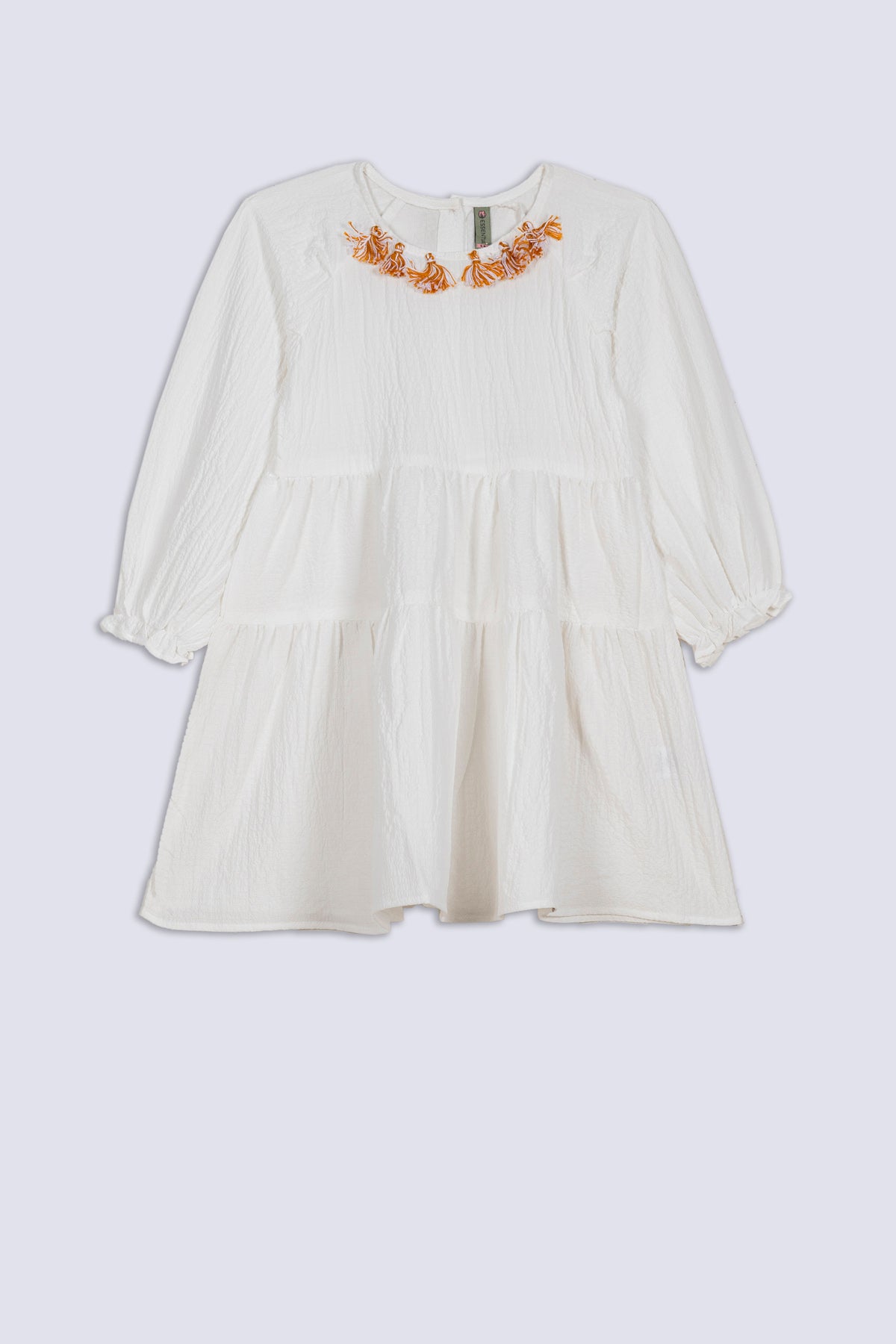 White Pleated Girl's Top