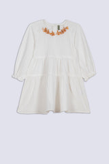 White Pleated Girl's Top