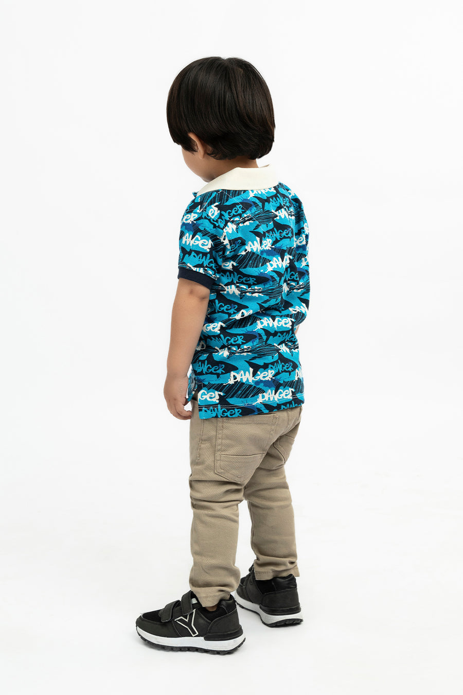 All Over Printed Boy's Polo Shirt