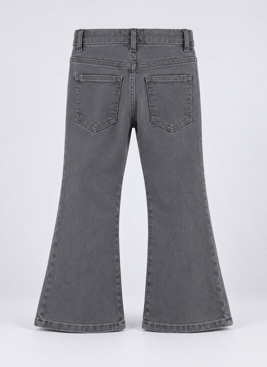 Grey Flare Girl's Denim Pant - back