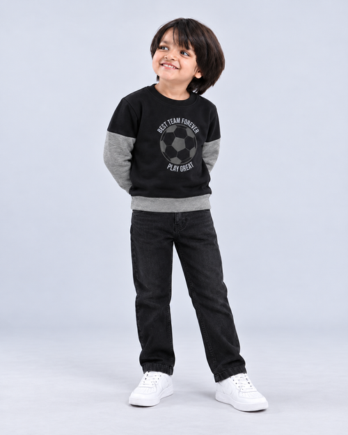 Black Football Boy's Sweatshirt