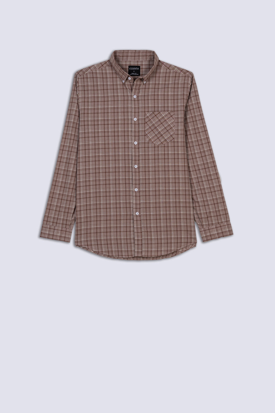 Beige Men's Checkered Shirt