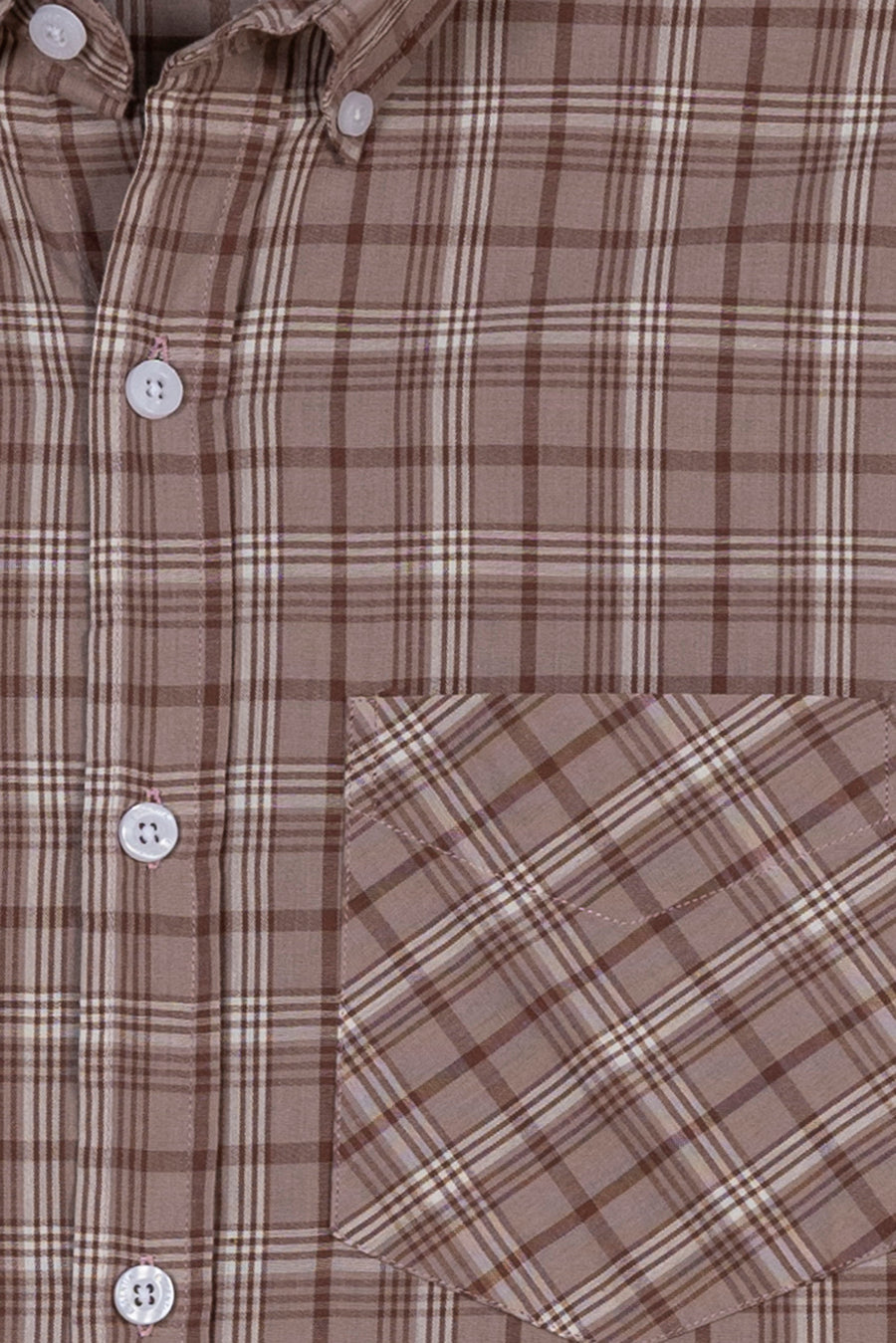Beige Men's Checkered Shirt