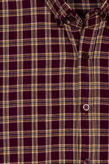 Maroon Men's Checkered Shirt