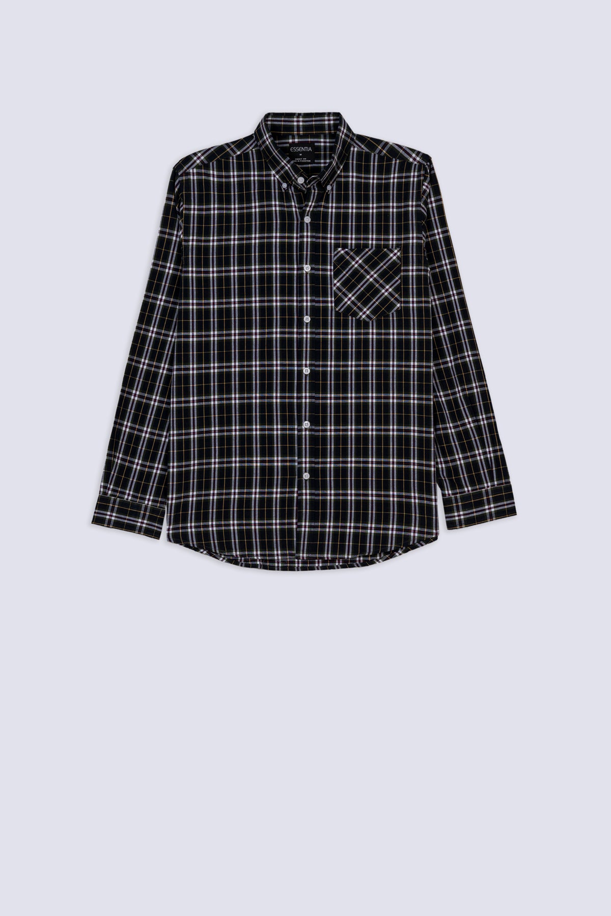 Navy Blue Men's Checkered Shirt
