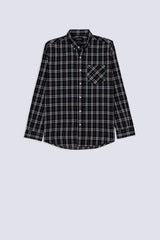 Navy Blue Men's Checkered Shirt