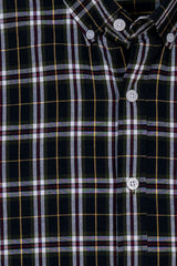 Navy Blue Men's Checkered Shirt