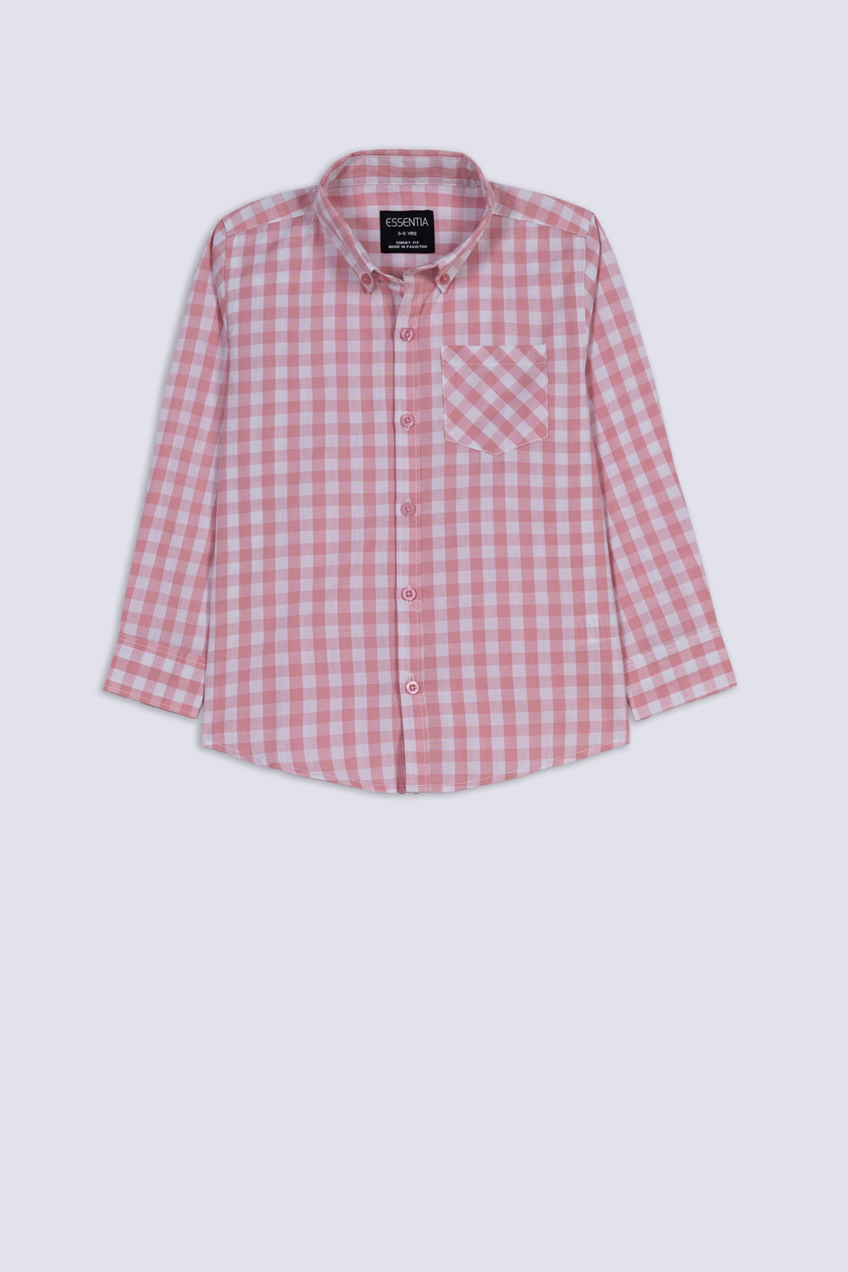 White & Pink Boy's Checkered Shirt
