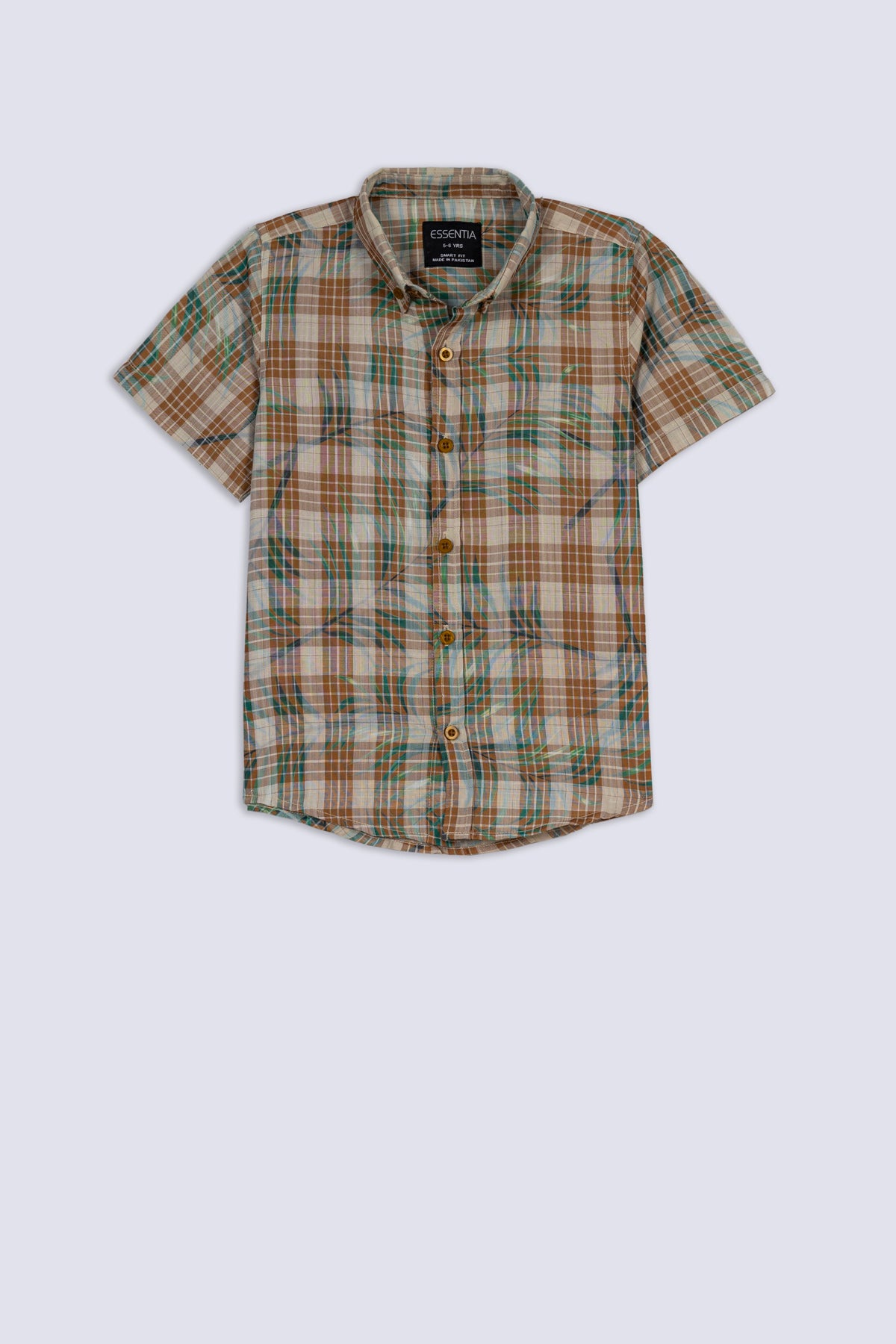 Leaves Print Boy's Casual Shirt