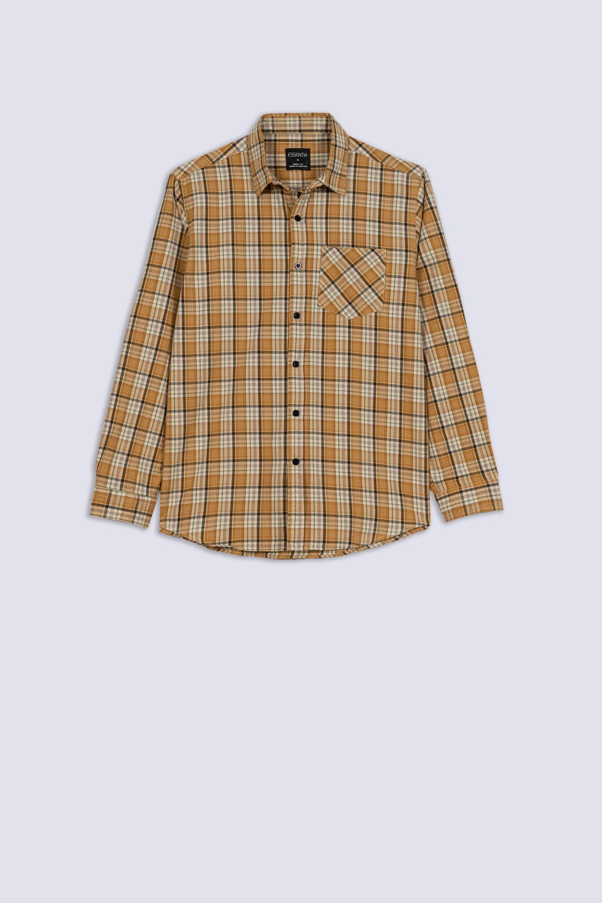Warm Mustard Men's Checkered Shirt