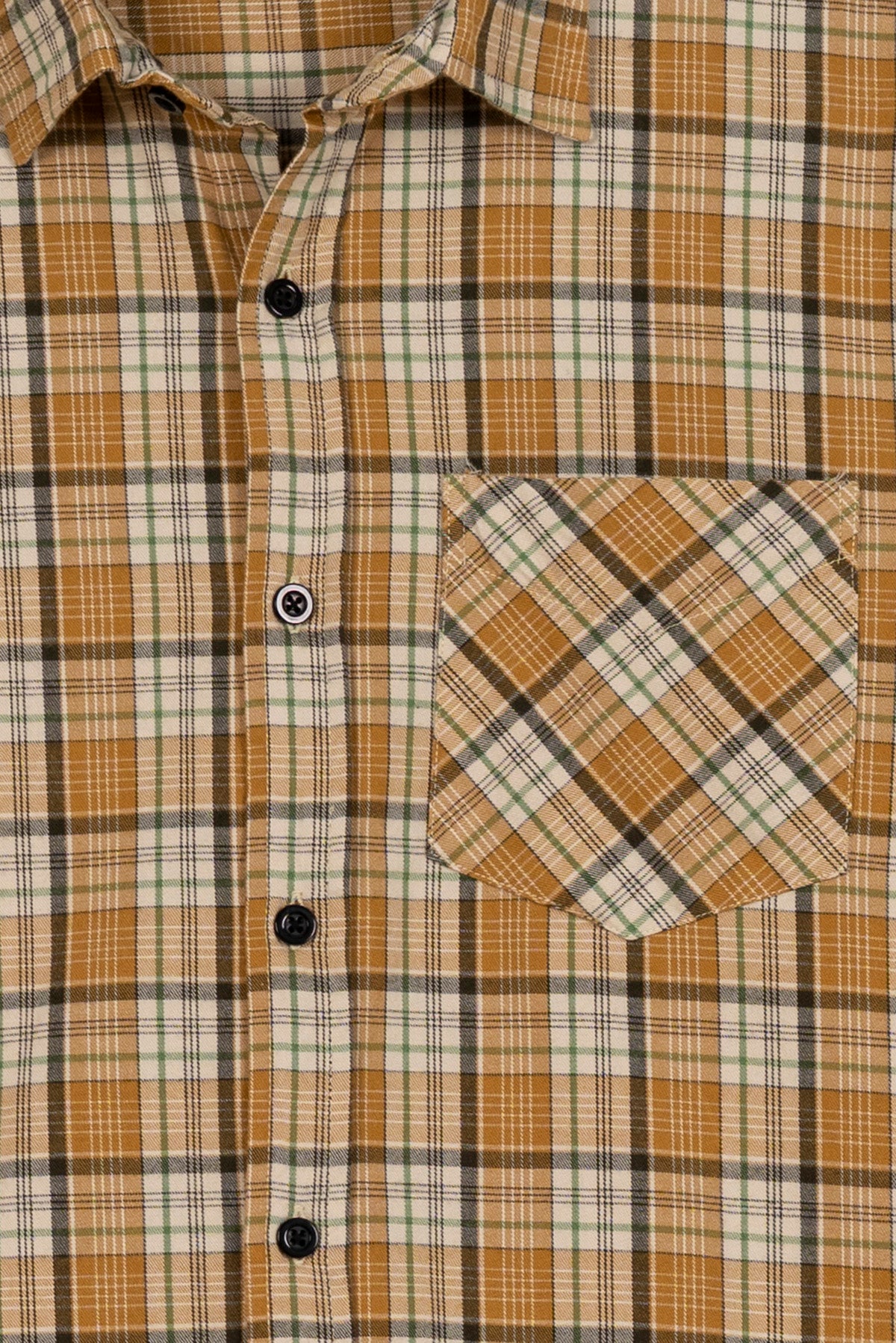 Warm Mustard Men's Checkered Shirt