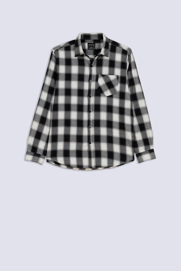 Monochrome Flannel Men's Check Shirt