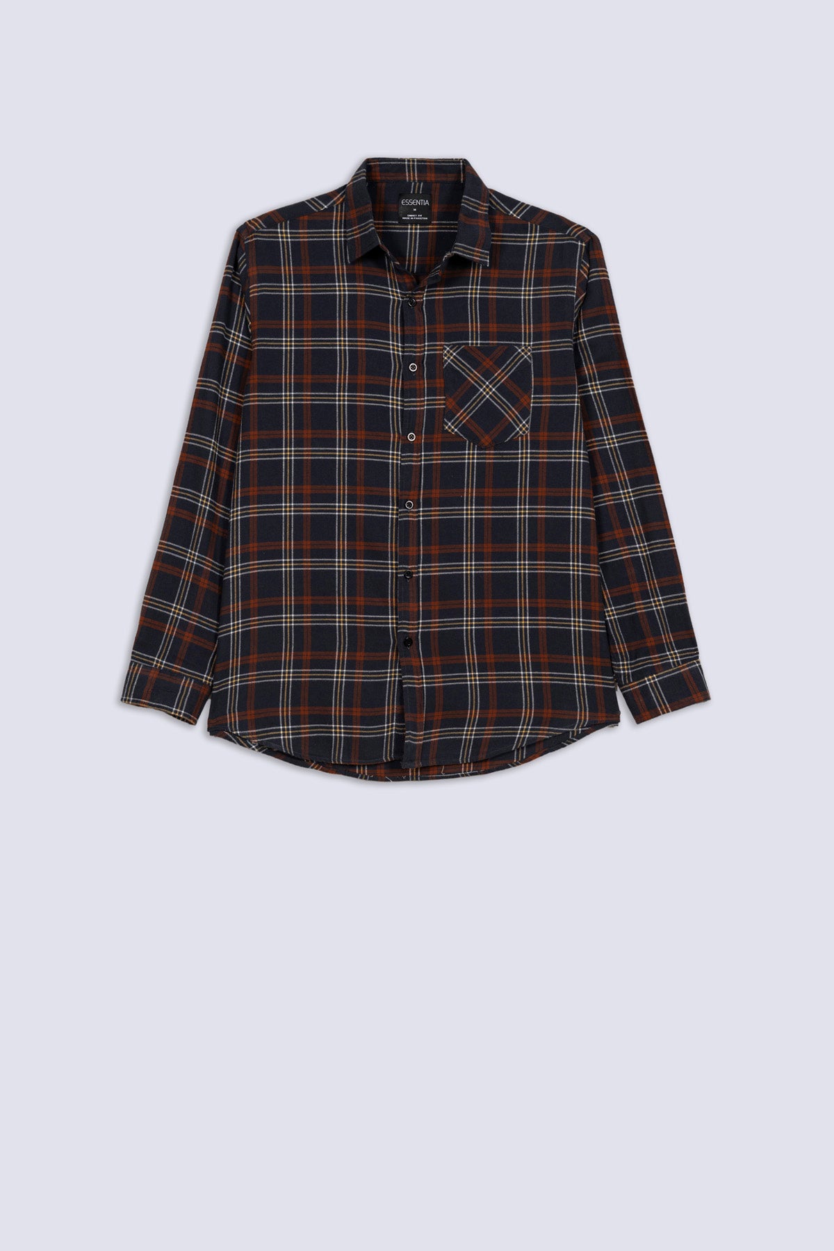 Navy Flannel Men's Check Shirt