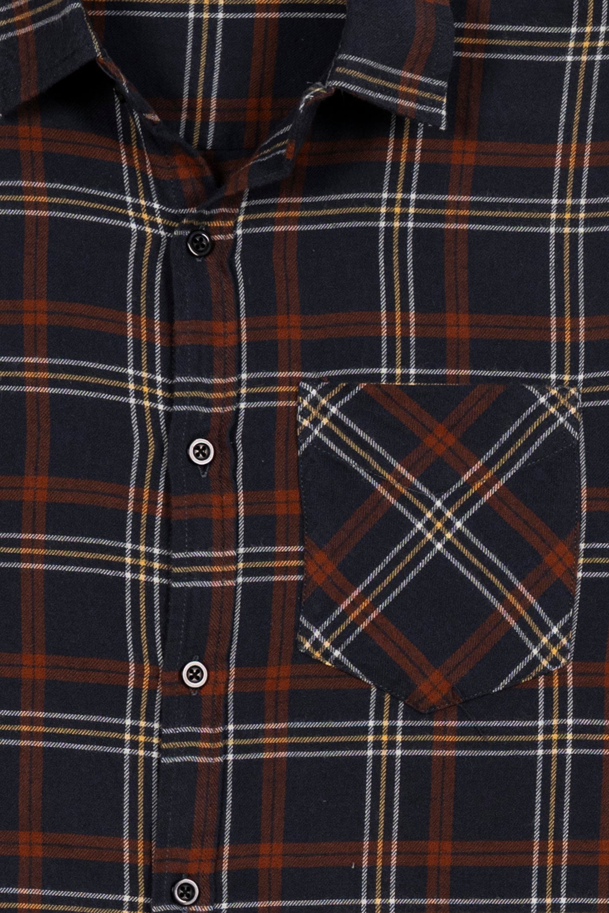 Navy Flannel Men's Check Shirt