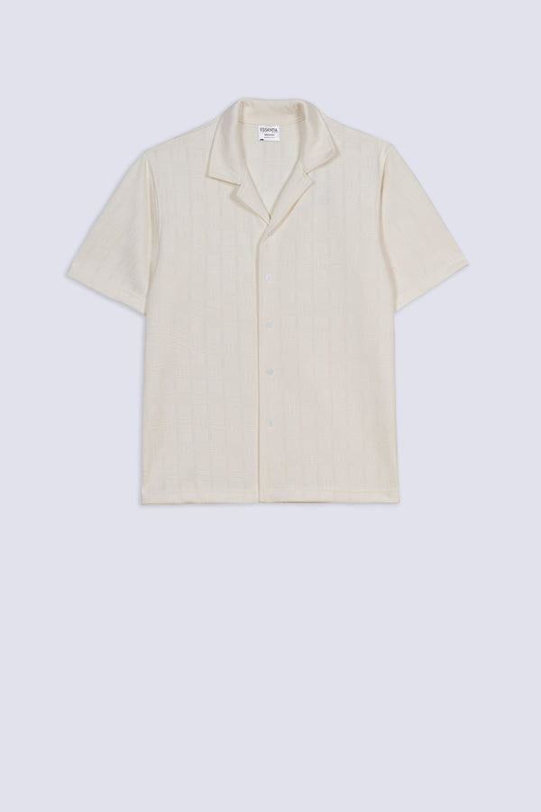 Urban Off White Men's Cuban Shirt