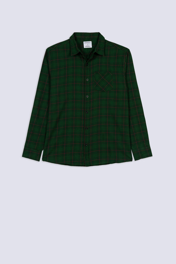 Men's Classic Green Plaid Shirt