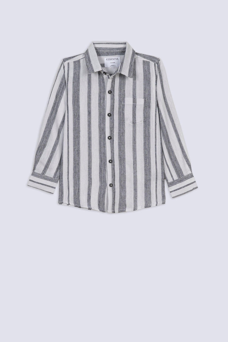 Boys’ Black & White Striped Shirt