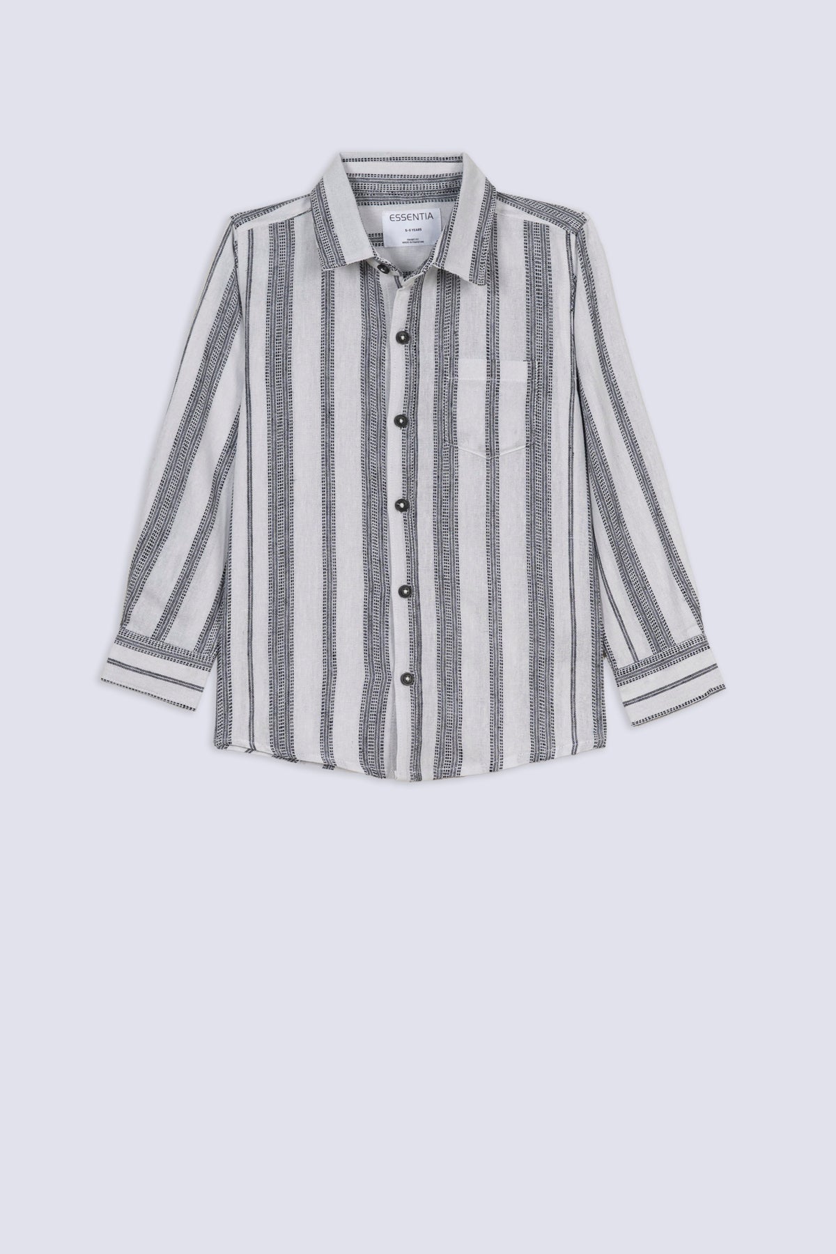Boys’ Black & White Striped Shirt