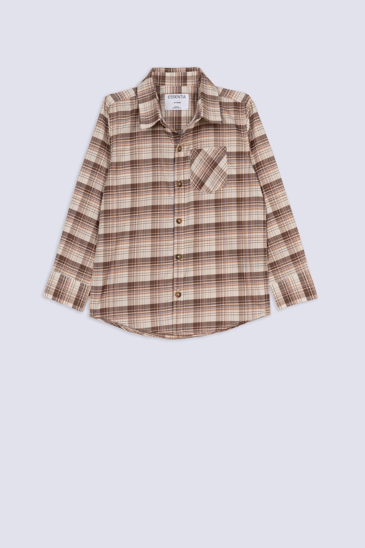 Boys' Signature Beige Plaid Shirt