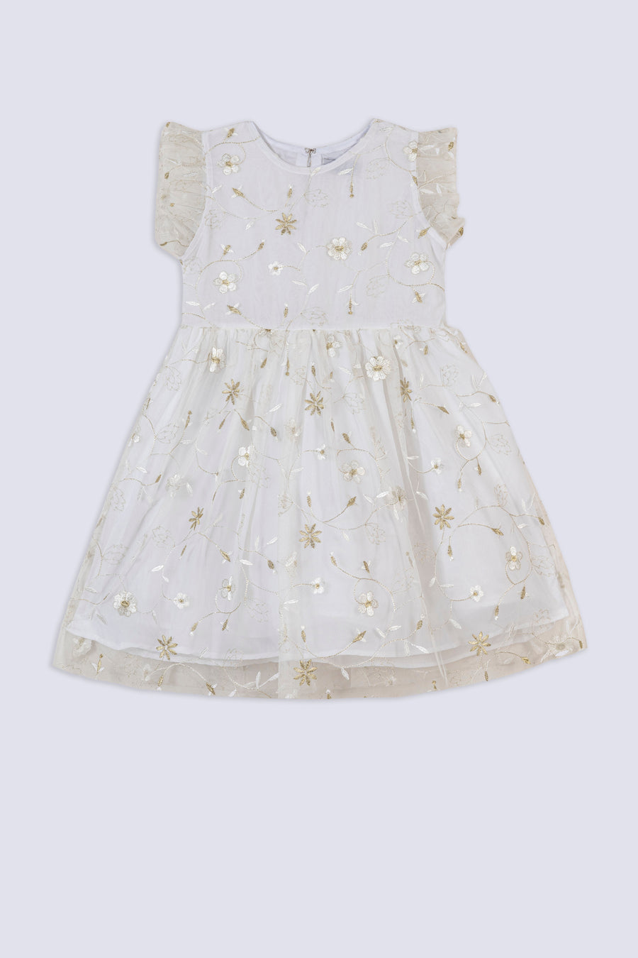 Off White Blossom Party Dress