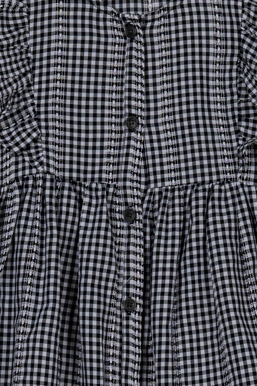 Girls' Noir Check Ruffle Dress