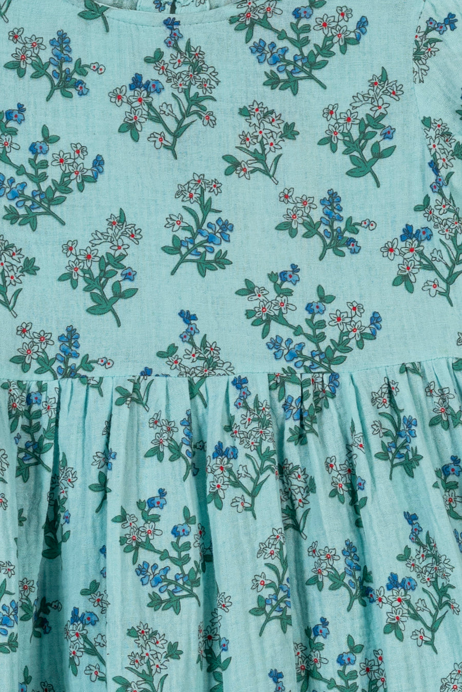 Aqua Blossom Tiered Dress
