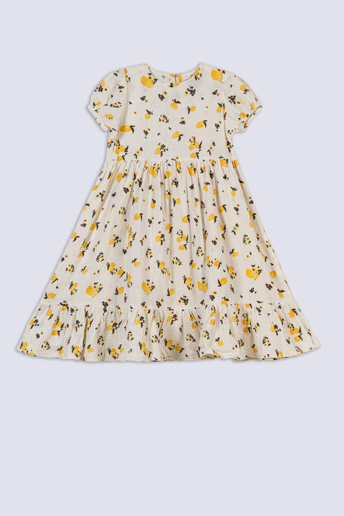 Off White Blossom Tiered Dress