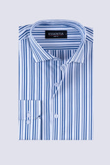 Blue & White Stripe Men's Dress Shirt