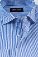 Blue Men's Stripe Dress Shirt