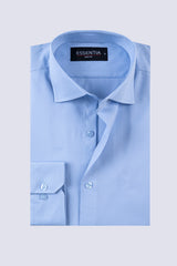 Light Blue Men's Self Dress Shirt