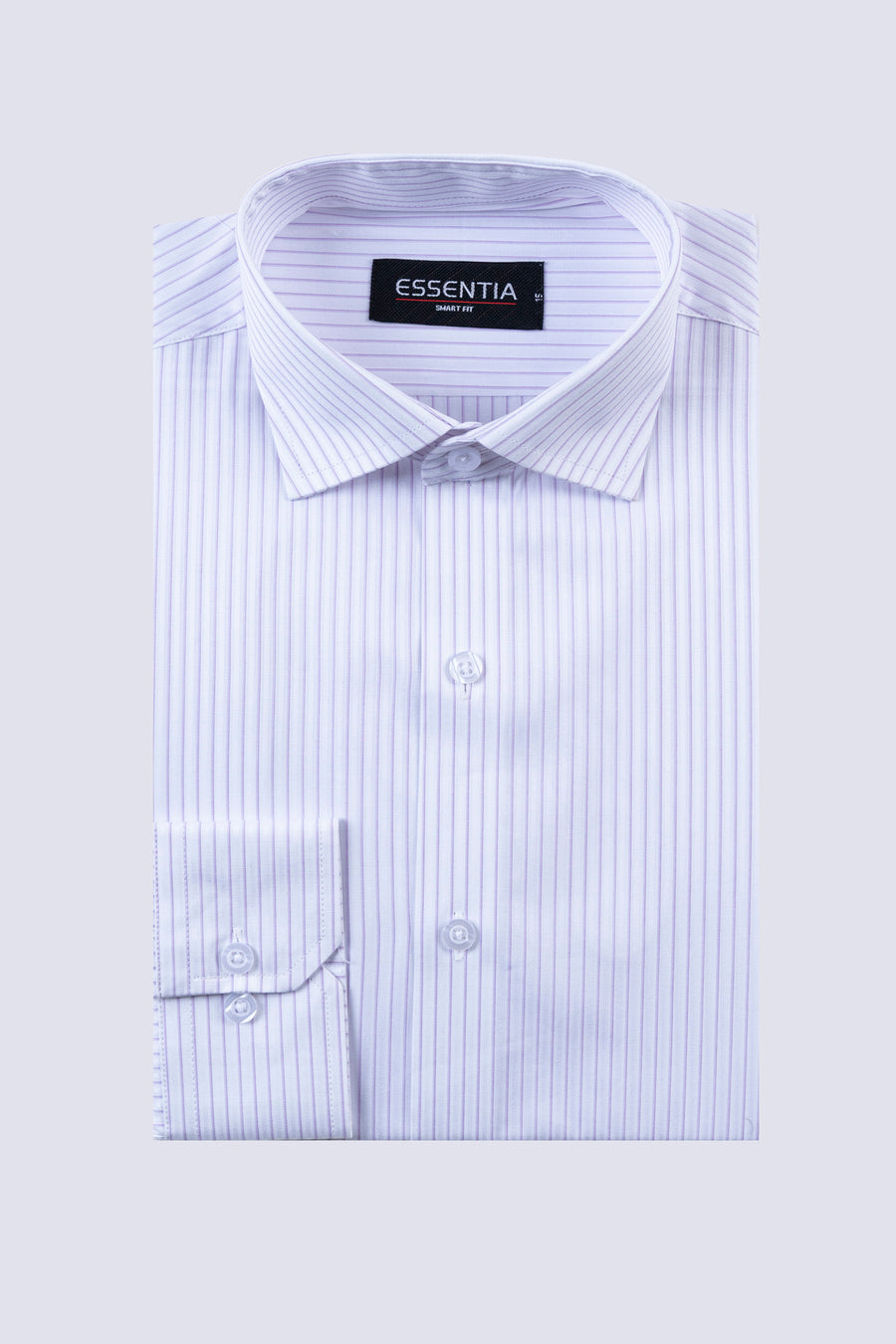White & Purple Stripe Men's Dress Shirt