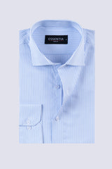 Blue & White Stripe Men's Dress Shirt