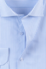 Blue & White Stripe Men's Dress Shirt