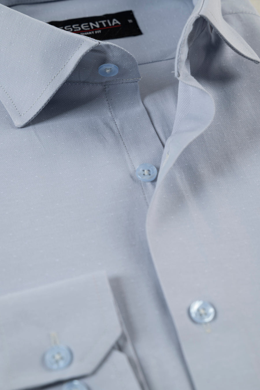 Classic Light Grey Dobby Weave Shirt