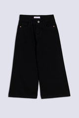 Jet Black Girl's Wide Leg Pant