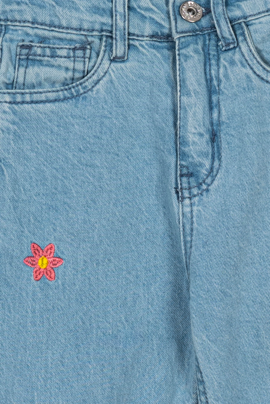 Girl's Floral Denim Pant