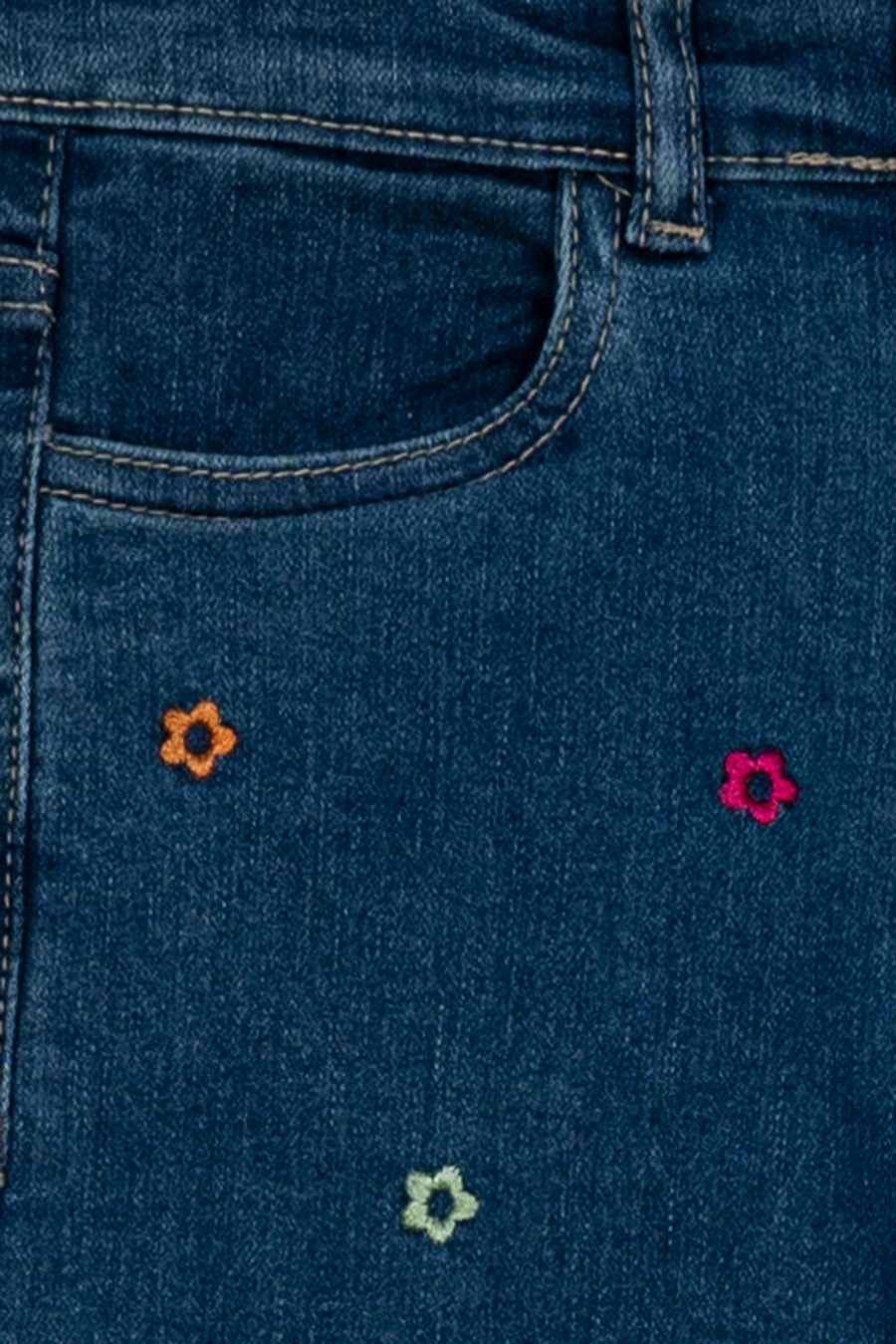 Girl's Emboridered Denim Pant