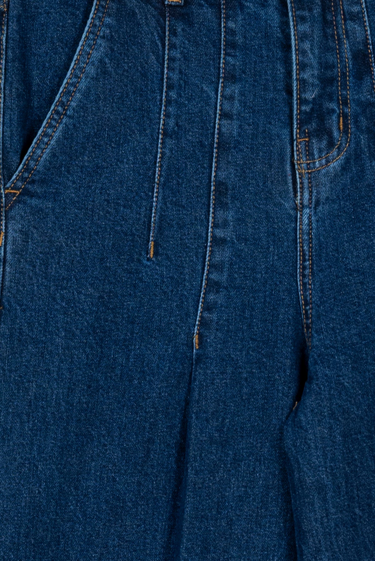 Pleated Wide Leg Ladies Jean