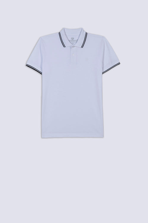 White Men's Plain Polo Shirt