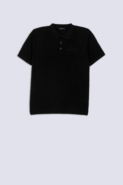 Men's Textured Polo Shirt
