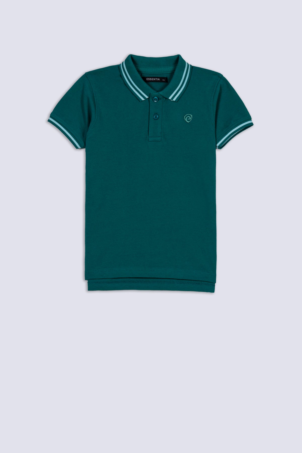 Teal Blue Boy's Plain Polo  Shirt