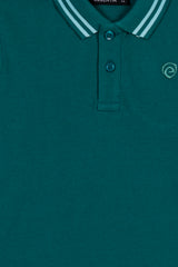 Teal Blue Boy's Plain Polo  Shirt