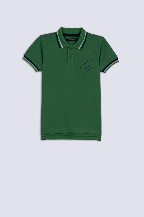 Lt Green Boy's Plain Polo  Shirt