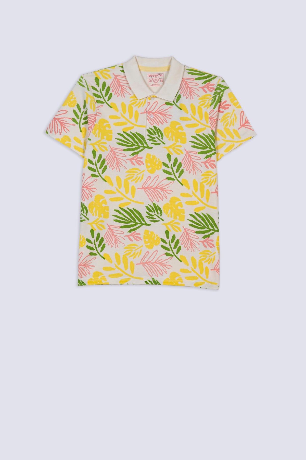 Leaf Printed Men's Polo Shirt